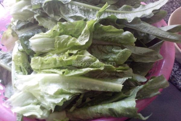 蒜蓉炒油麦菜的做法图解2