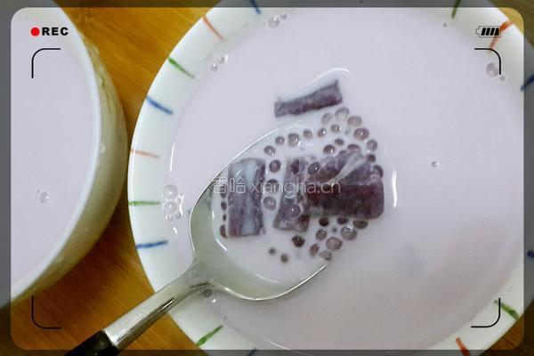 牛奶紫薯西米露的做法图解7