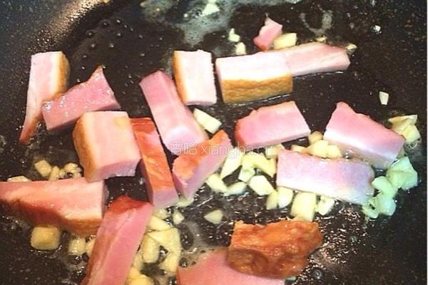 黄油培根油菜的做法图解3