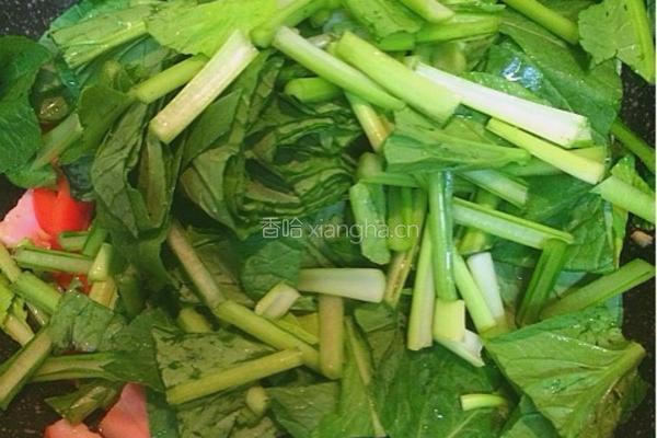黄油培根油菜的做法图解5