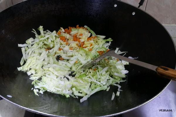 包菜肉沫饭的做法图解5