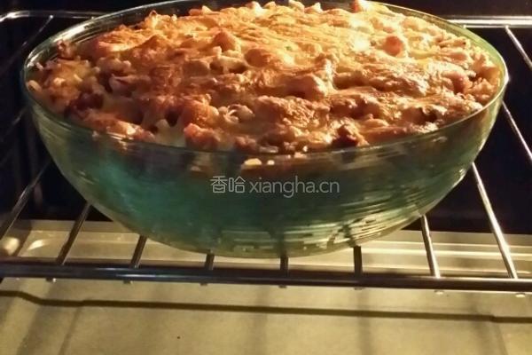 芝士蘑菇肉酱焗意粉的做法图解4