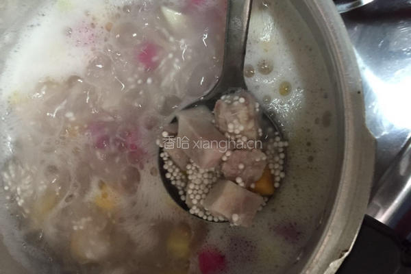 香芋水果糖丸西米露的做法图解3