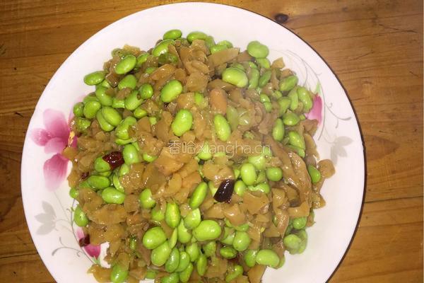 脆口榨菜炒毛豆的做法图解6
