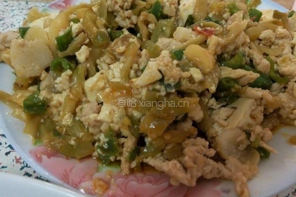 嫩豆腐榨菜肉末