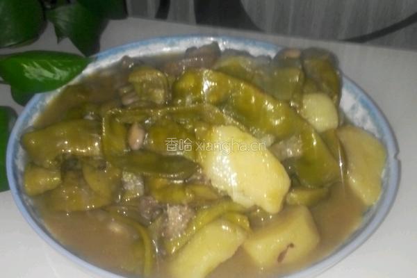 米汤土豆炖豆角。的做法图解6