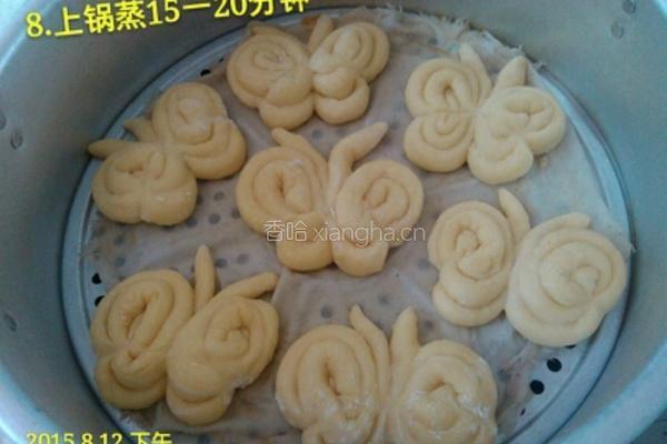 奶香味蝴蝶馒头的做法图解8