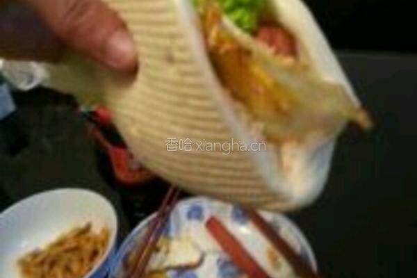 荷叶饼夹鸡蛋的做法图解4