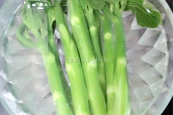 虾米炒芥兰的做法图解3