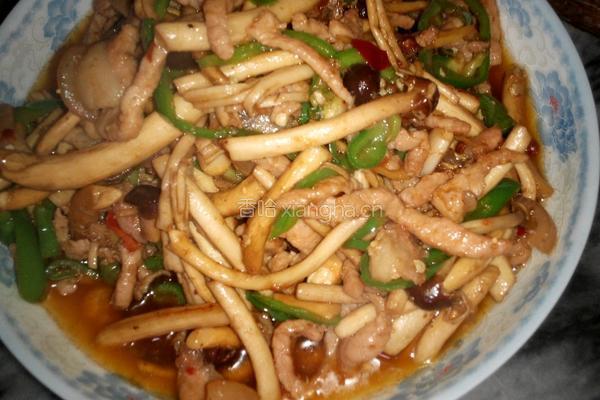 茶树菇炒肉丝的做法图解7