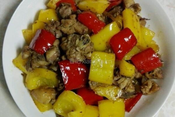 彩椒炒鸡肉的做法图解8
