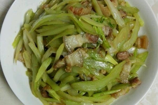 西芹炒五花肉的做法图解5