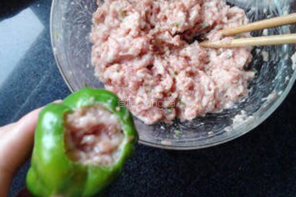 青椒酿肉的做法图解6