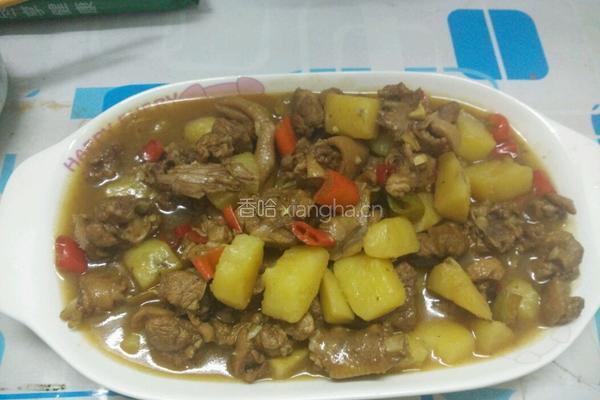 土豆烧鸭的做法图解3
