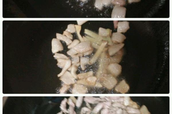 毛豆茭白炒肉丝的做法图解2