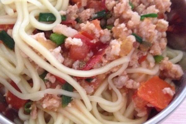 番茄肉末意大利面的做法图解3