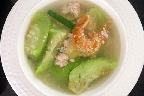 肉沫虾仁丝瓜汤的做法图解7