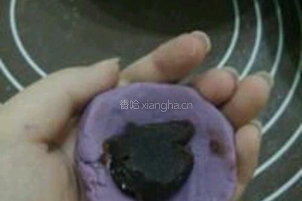 紫薯红豆沙饼的做法图解7