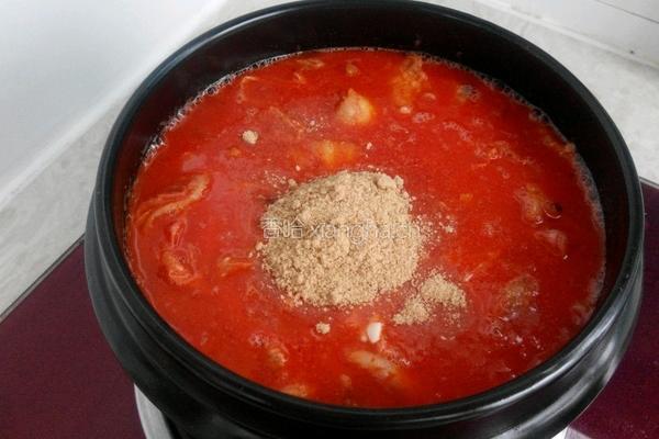 辣白菜豆腐汤的做法图解5