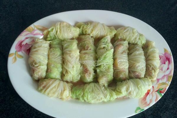 虾皮肉蛋白菜卷的做法图解2