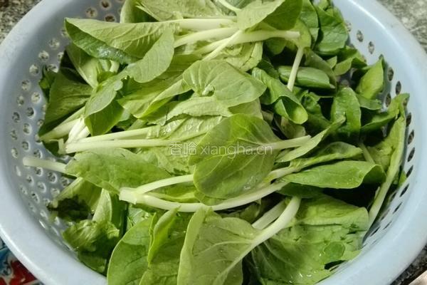 肉末小白菜汤的做法图解1