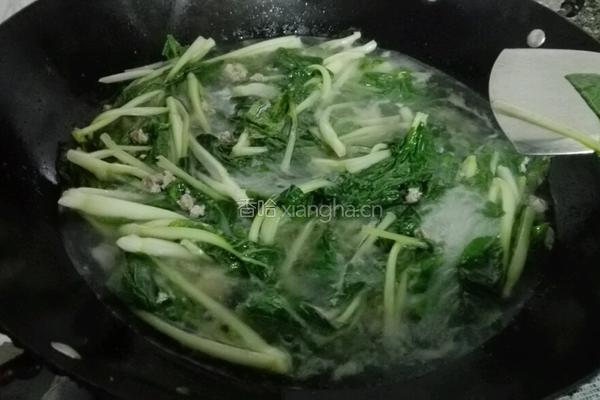 肉末小白菜汤的做法图解4