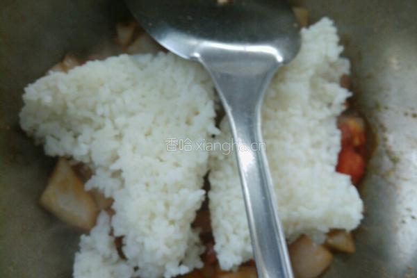 鸡蛋火腿炒饭的做法图解4