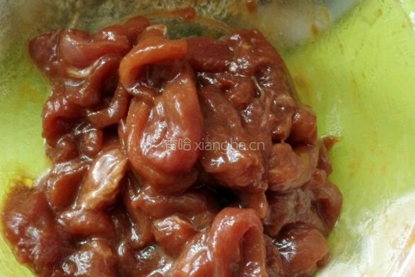 韭菜花炒香干肉丝的做法图解4