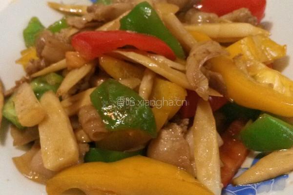 细笋彩椒烩肉的做法图解10