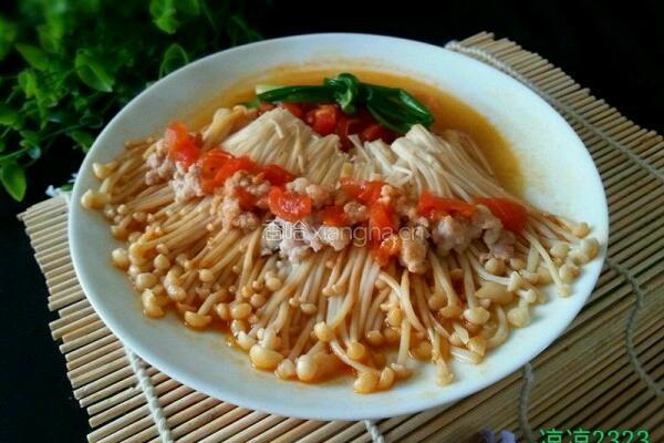肉末茄汁金针菇的做法图解6
