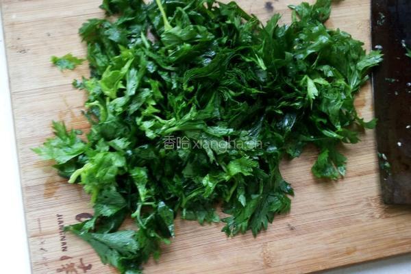 芹菜叶鸡蛋饼的做法图解2
