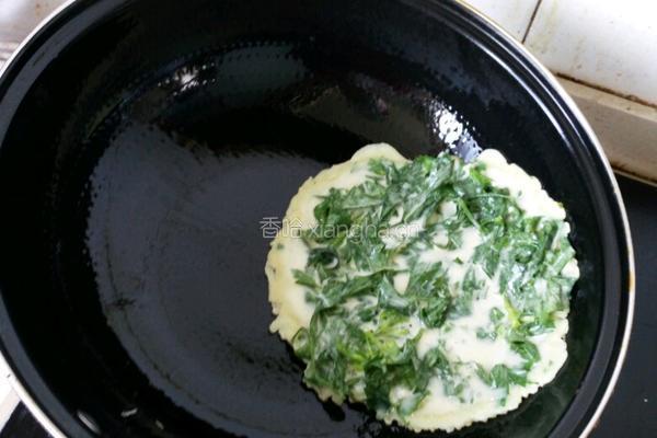 芹菜叶鸡蛋饼的做法图解7