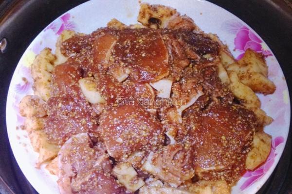 垫藕粉蒸肉的做法图解5
