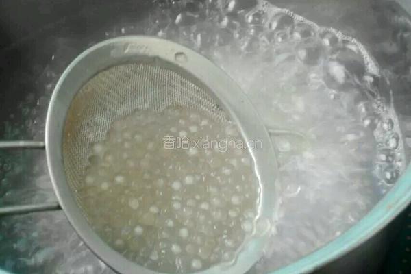 木瓜牛奶西米露的做法图解3