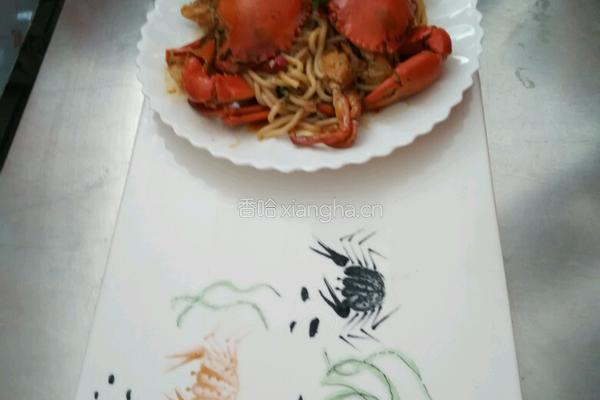 肉蟹炒乌冬面