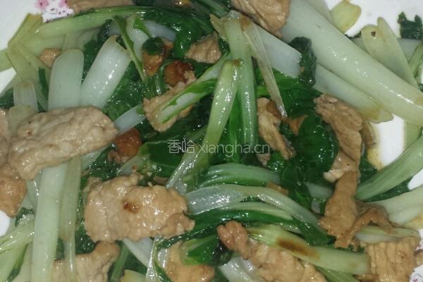 瘦肉炒小白菜的做法图解7