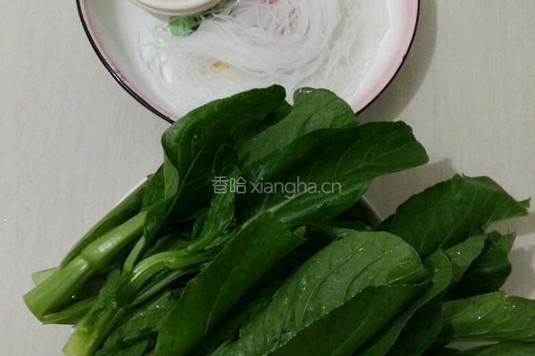 菜心粉丝的做法图解1