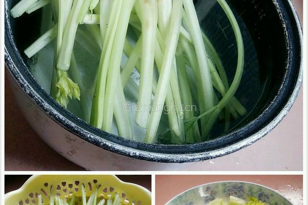 蒜蓉肉未芹菜的做法图解2