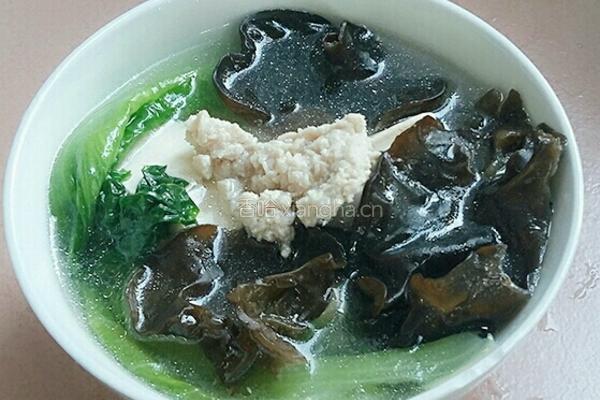 肉未豆腐黑木耳生菜汤的做法图解12