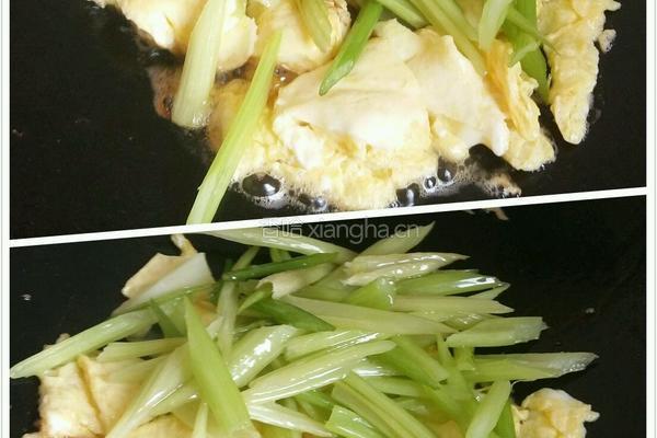 芹菜炒鸡蛋的做法图解8