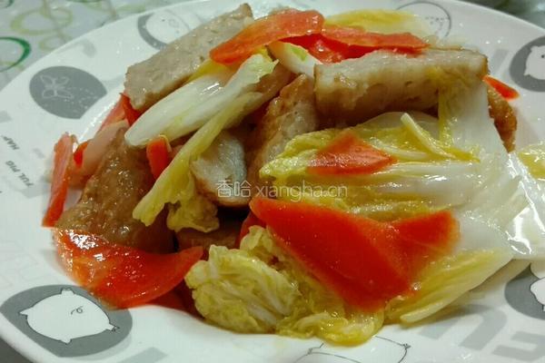 肉饼炒娃娃菜的做法图解6