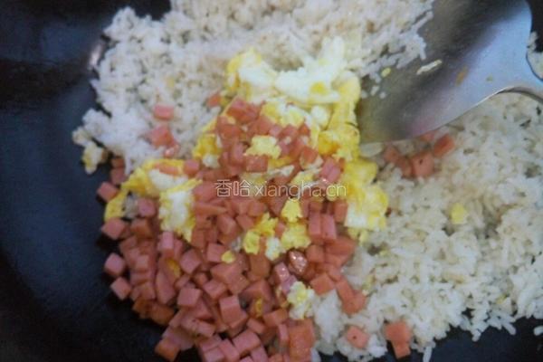 火腿鸡蛋炒饭的做法图解4