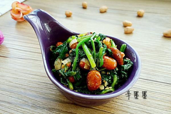 菠菜陈醋花生米的做法图解7
