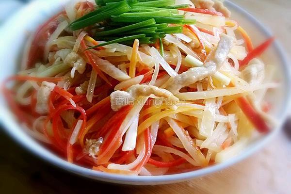 土豆胡萝卜肉丝的做法图解7