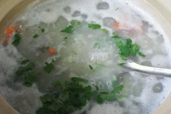 砂锅煲皮蛋瘦肉粥的做法图解7