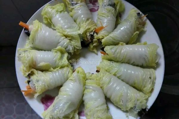 娃娃菜卷肉的做法图解6