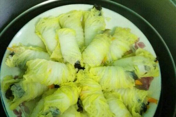 娃娃菜卷肉的做法图解8