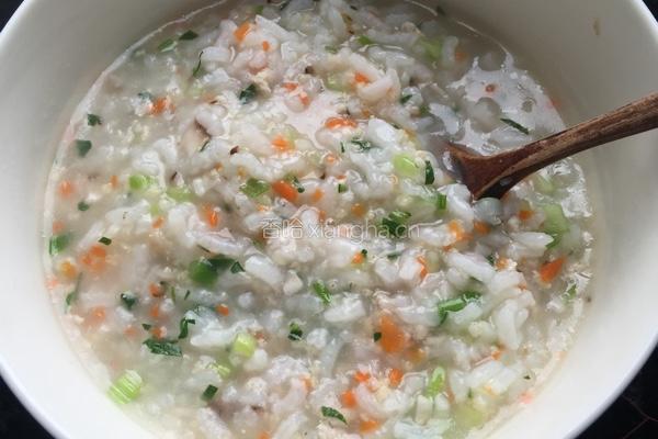 香菇油菜瘦肉粥的做法图解5