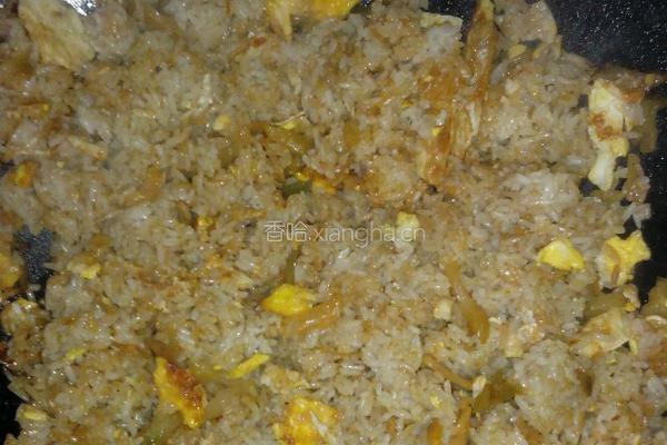 榨菜丝蛋炒饭的做法图解3