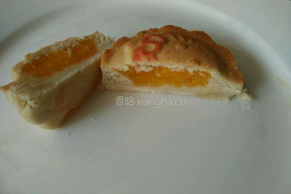 kitty 猫椰汁奶油蛋黄酱月饼的做法图解11